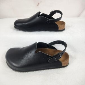 EUC Birkenstock Tokio Super Grip Leather Clogs/ Mules with Adjustable Rear Strap